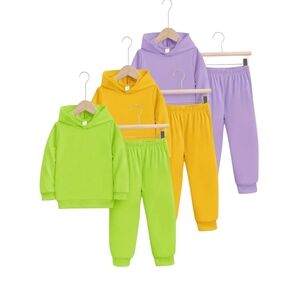Girls 3 pc comfy hoodie & jogger set ( New)